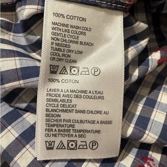 Tommy Bahama Palm Gingham NWT Ocean Deep Classic Fit 100% Cotton Shirt Small - Picture 9 of 10